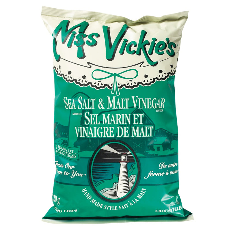 Miss Vickie's Sea Salt & Malt Vinegar Potato Chips, 220 g