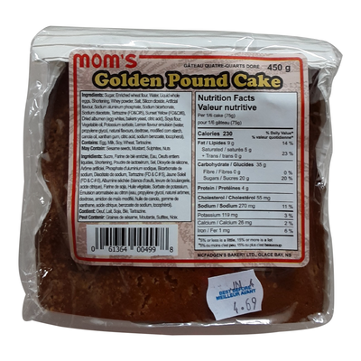 Mom's Golden Pound Cake, 450 g