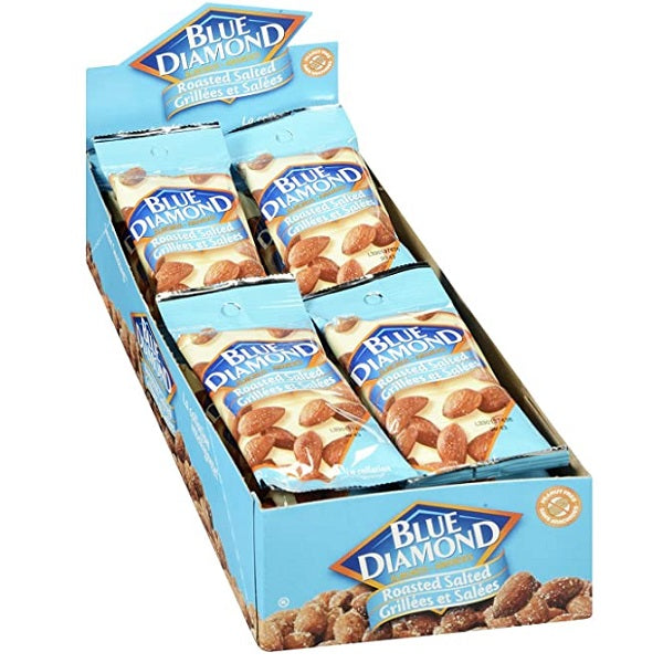 Blue Diamond Roasted Salted Almonds, 18 x 23 g