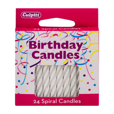 Birthday Candles White, 24 ct