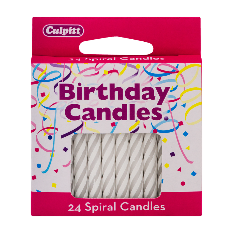 Birthday Candles White, 24 ct