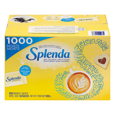 Splenda No Calorie Sucralose Sweetener, 1000 packets