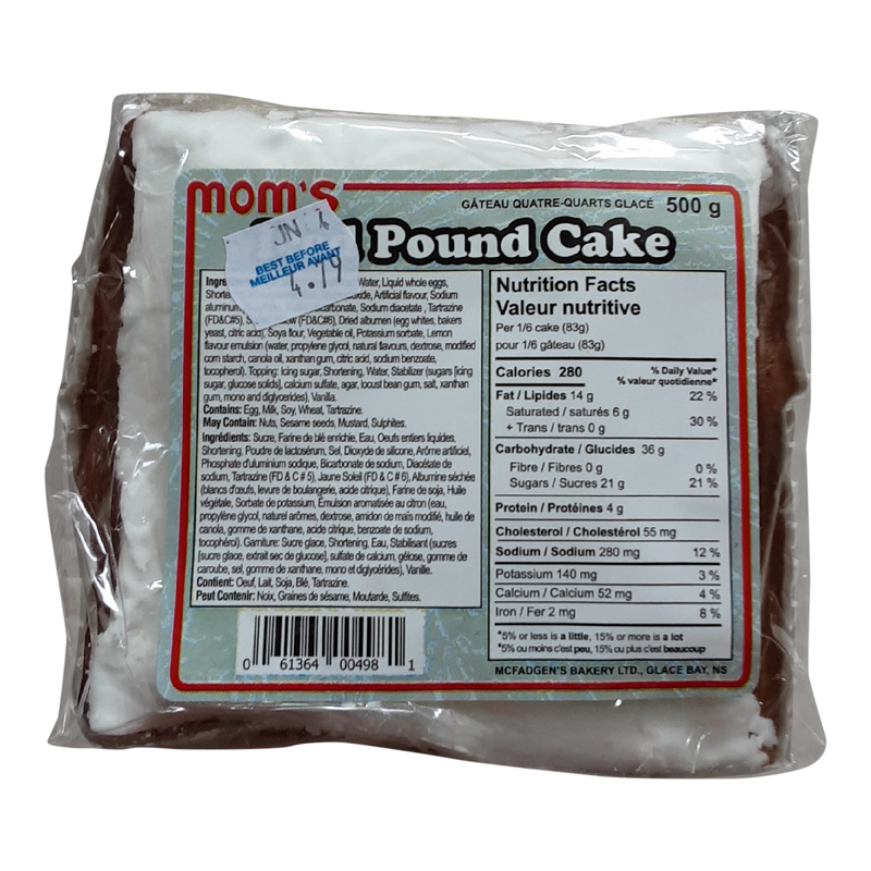 Mom's Iced Pound Cake, 500 g