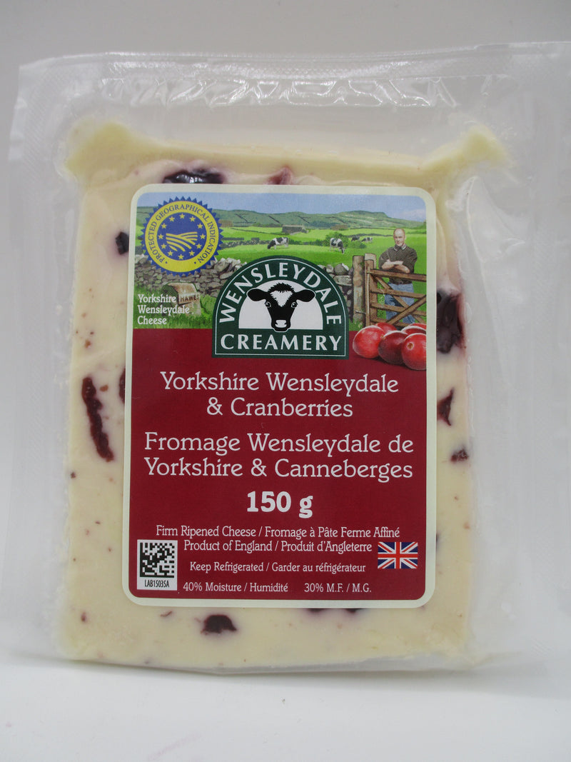 Wensleydale Creamery Yorkshire Wensleydale & Cranberries Cheese, 150 g