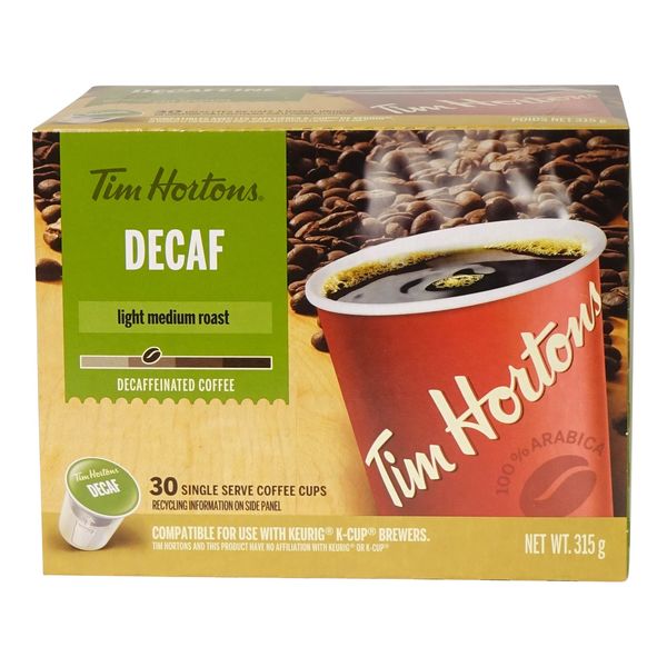 Tim Hortons Decaf Light Medium Roast Coffee, 315g   (30ct)