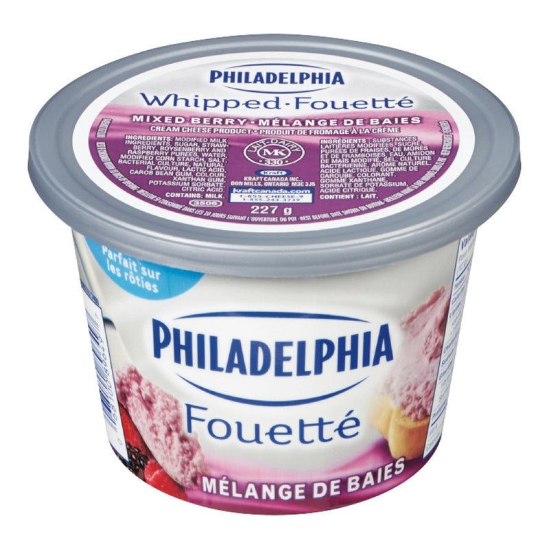 Philadelphia Whipped Mixed Berry Cream Cheese, 227 g