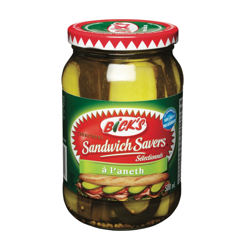 Bick's Sandwich Savers Pickles, 500 mL