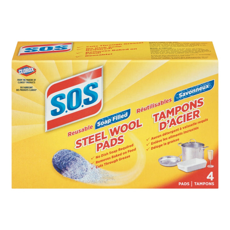 S.O.S Soap Filled Steel Wool Pads, 4 ct