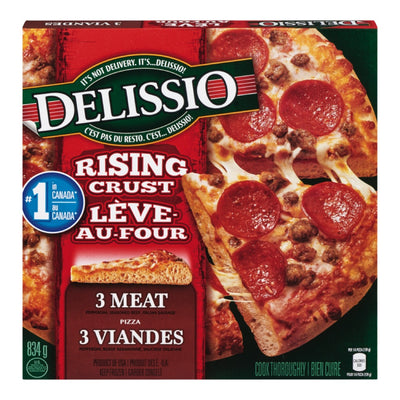 Delissio Rising Crust 3 Meat Pizza, 834 g
