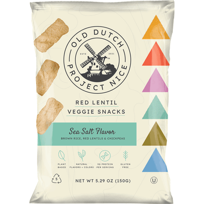 Old Dutch Project Nice Red Lentil Sea Salt Flavor Veggie Snacks, 150 g