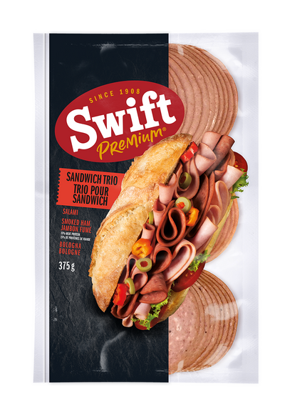 Swift Premium Sandwich Trio Salami Smoked Ham Bologna, 375 g