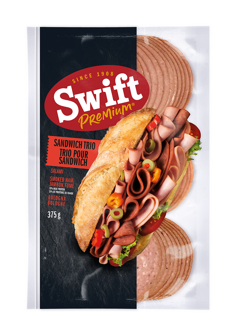 Swift Premium Sandwich Trio Salami Smoked Ham Bologna, 375 g