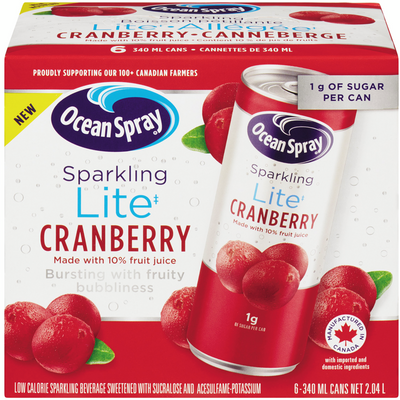 Ocean Spray Sparkling Lite Cranberry, 340 mL, 6 ct