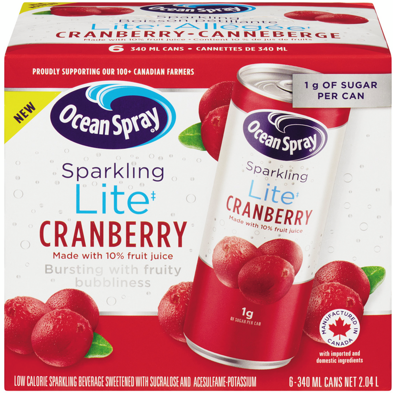 Ocean Spray Sparkling Lite Cranberry, 340 mL, 6 ct