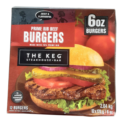 The Keg Prime Rib Beef Burgers, 2.04 kg, 12 ct