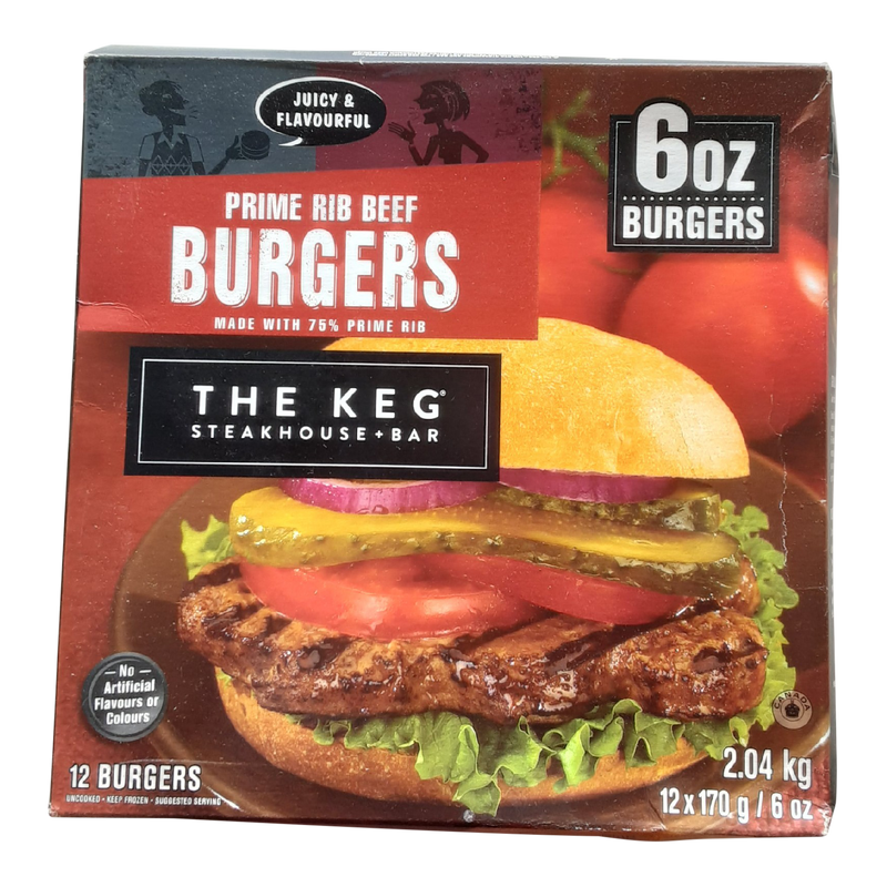 The Keg Prime Rib Beef Burgers, 2.04 kg, 12 ct