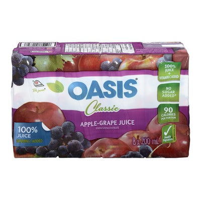 Oasis Classic Apple-Grape Juice, 8 x 200mL