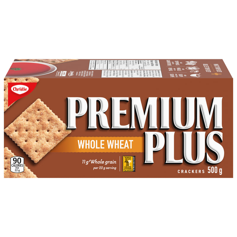 Christie Premium Plus Whole Wheat Crackers, 500 g