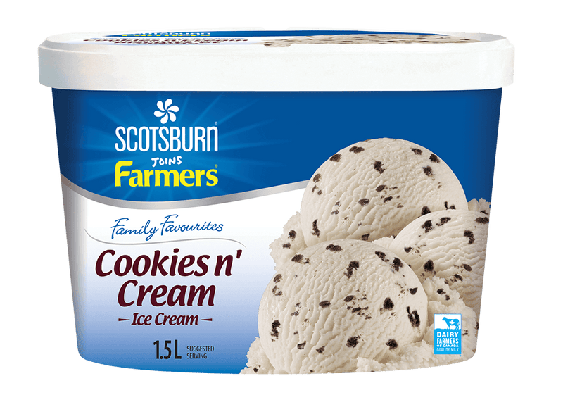 Scotsburn Family Favorites Cookies & Cream Ice Cream, 1.5 L