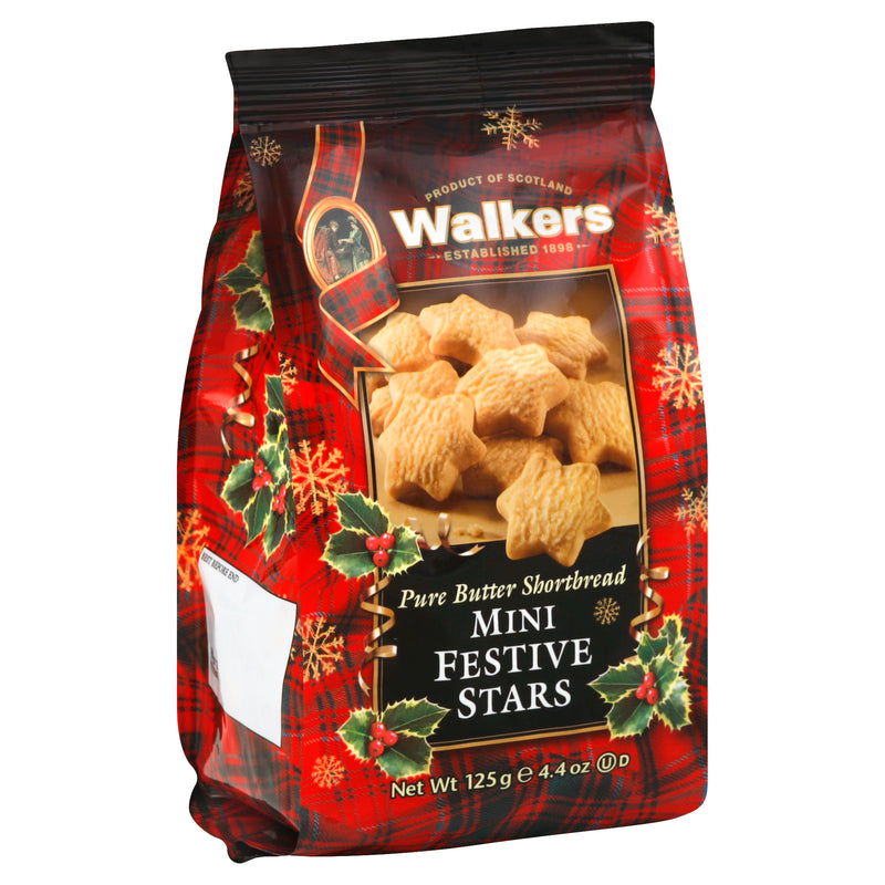 Walkers Mini Festive Stars Shortbread Cookies, 125 g