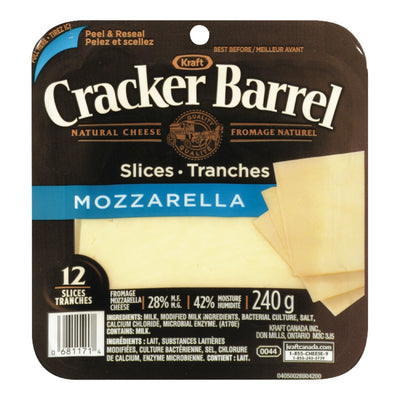 Cracker Barrel Mozzarella Cheese Slices, 240 g