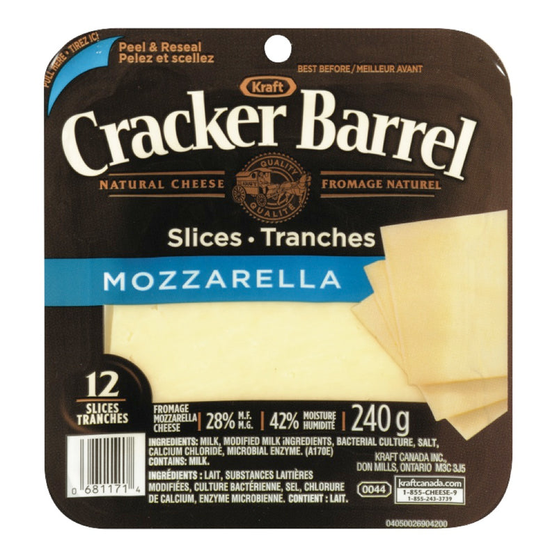 Cracker Barrel Mozzarella Cheese Slices, 240 g