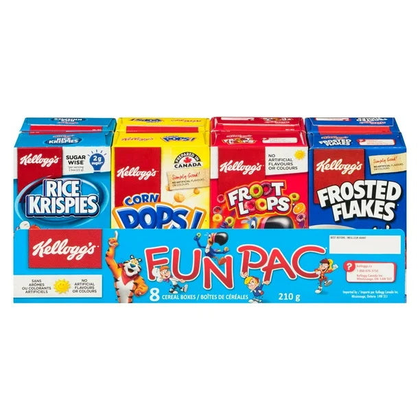 Kellogg's Fun Pack Cereal Assortment, 8pk