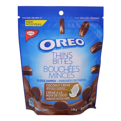 Oreo Thin Bites Coconut Creme Fudge Dipped Cookies, 170 g