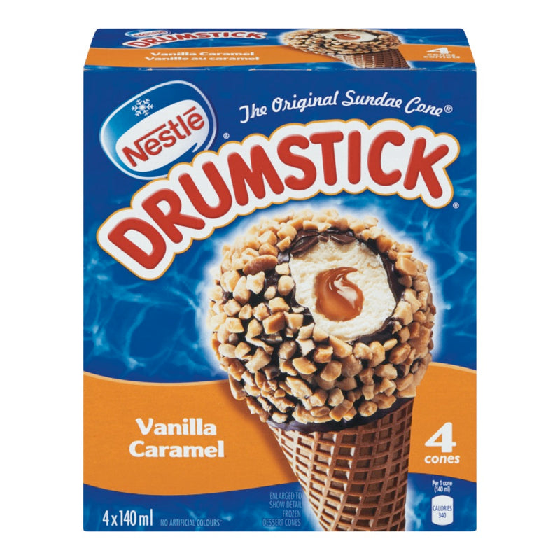 Nestle Drumstick Vanilla Caramel Cones, 140 mL, 4 ct