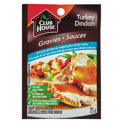 Club House 25% Less Salt Turkey Gravy Mix, 25 g