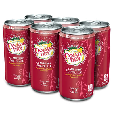 Canada Dry Cranberry Ginger Ale Beverage, 222 mL, 6 ct