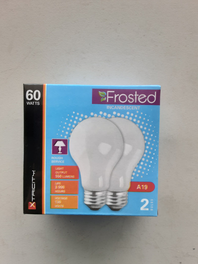 60 Watt Frosted Incandescent Light Bulbs, 2pk