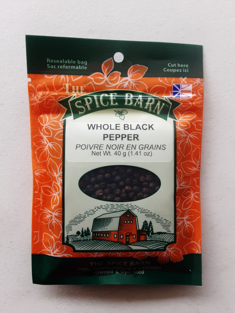Spice Barn Whole Black Pepper, 40 g