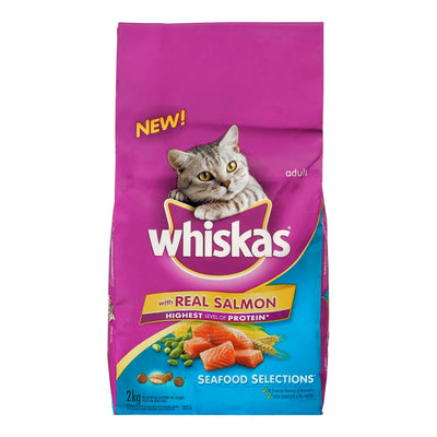 Whiskas Seafood Selections with Real Salmon Adult Cat Food, 2 kg