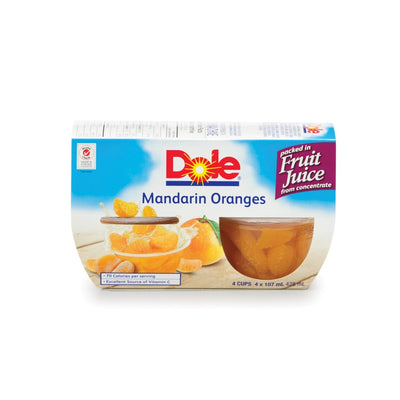 Dole Mandarin Oranges Packed In Fruit Juice, 428 mL  (4 x 107mL)