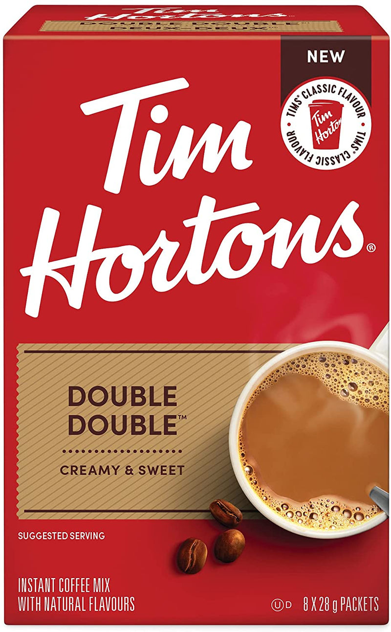 Tim Hortons Double Double Creamy & Sweet Classic Instant Coffee Mix, 28 g, 8 ct