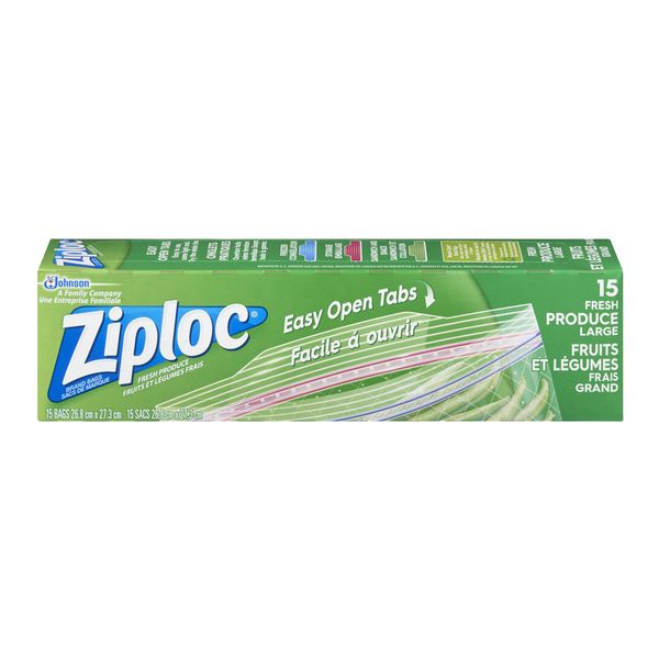 Ziploc Fresh Produce Bags Large, 15 ct