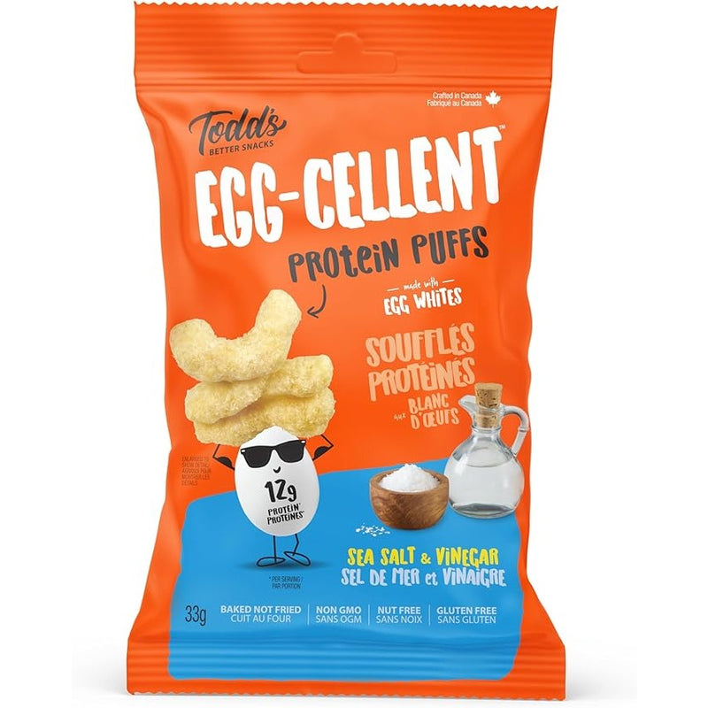 Todd's Sea Salt And Vinegar Egg Cellent Protein Puffs, 33 g