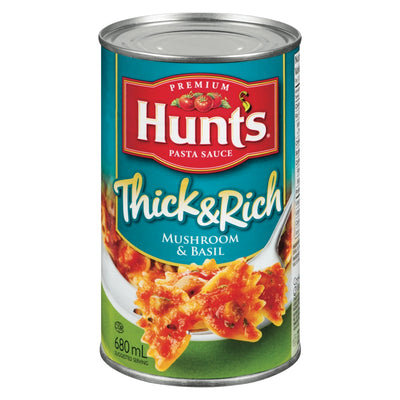 Hunt's Thick & Rich Mushroom & Basil Premium Pasta Sauce, 680 mL