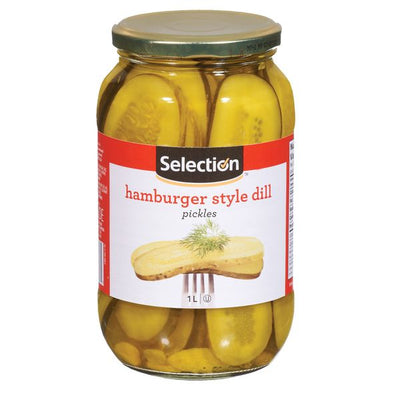 Selection Hamburger Style Dill Pickles, 1 L