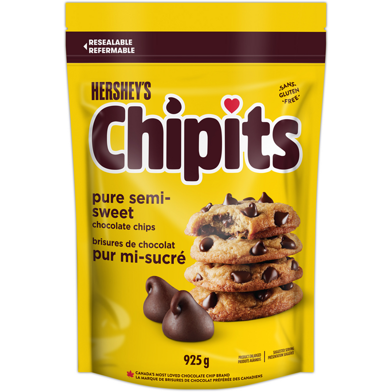 Hershey's Pure Semi Sweet Chipits Chocolate Chips, 925 g