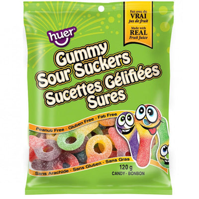 Huer Gummy Sour Suckers, 120 g