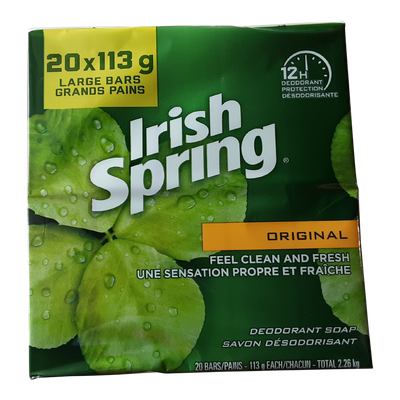 Irish Spring Original Deodorant Soap, 20 x 113 g