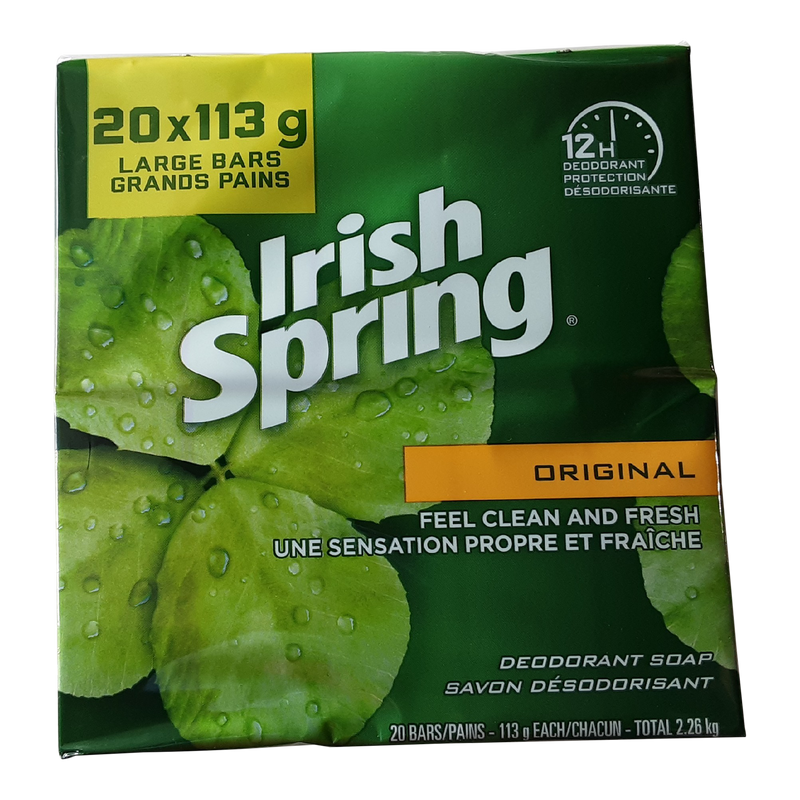 Irish Spring Original Deodorant Soap, 20 x 113 g
