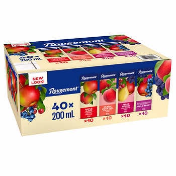 Rougemont Juice Boxes Variety Pack, 40 x 200 mL