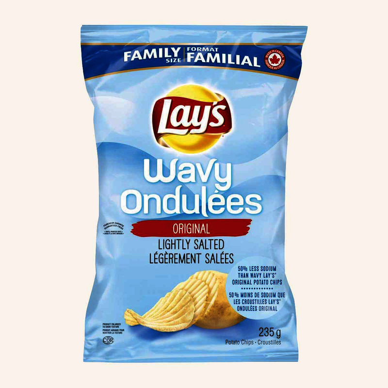 Lay's Wavy Original Lightly Salted Potato Chips, 235g