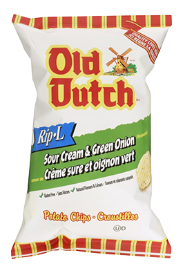 Old Dutch Rip-L Sour Cream & Green Onion Chips, 66 g