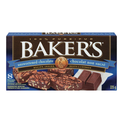 Baker's Unsweetened Chocolate Squares, 225 g