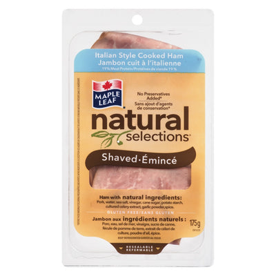 Maple Leaf Natural Selections Shaved Italian Style Ham, 175 g