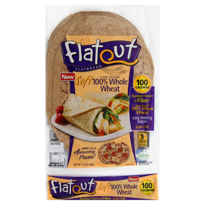 Flatout Whole Wheat Flatbread, 6 count, 318 g